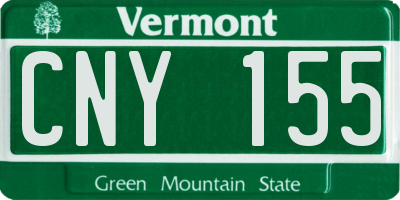 VT license plate CNY155