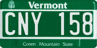 VT license plate CNY158