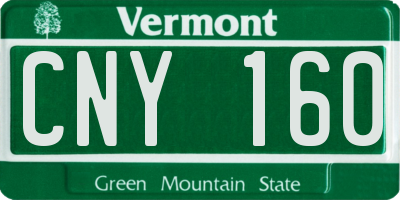 VT license plate CNY160