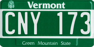 VT license plate CNY173