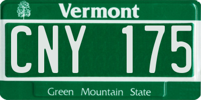 VT license plate CNY175