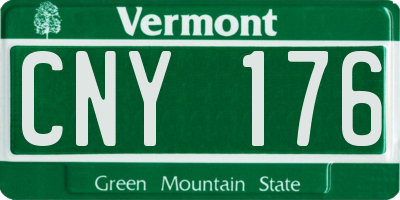 VT license plate CNY176