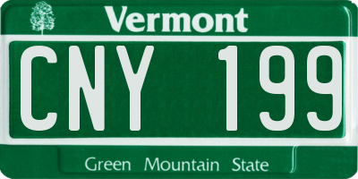 VT license plate CNY199