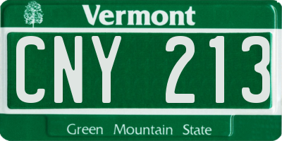 VT license plate CNY213