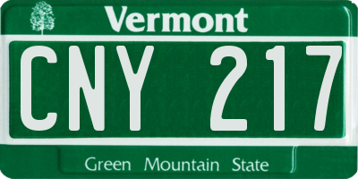 VT license plate CNY217