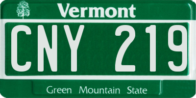 VT license plate CNY219