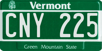 VT license plate CNY225