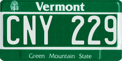 VT license plate CNY229