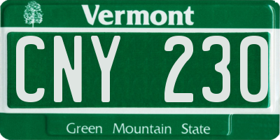 VT license plate CNY230