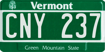 VT license plate CNY237