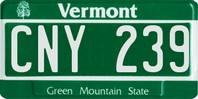VT license plate CNY239