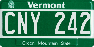 VT license plate CNY242