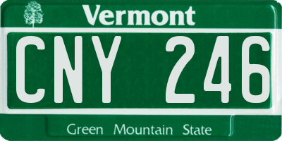VT license plate CNY246
