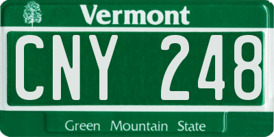 VT license plate CNY248