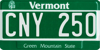 VT license plate CNY250