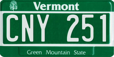 VT license plate CNY251