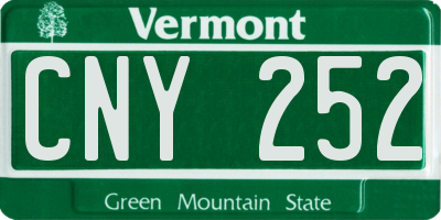 VT license plate CNY252