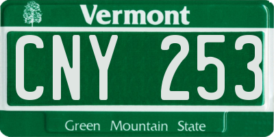VT license plate CNY253