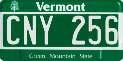 VT license plate CNY256