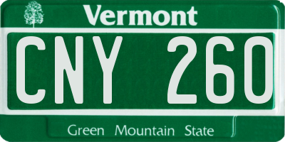 VT license plate CNY260