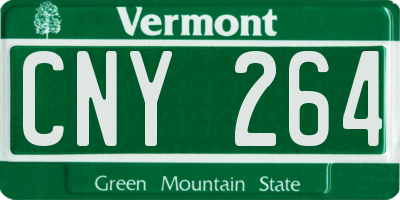 VT license plate CNY264