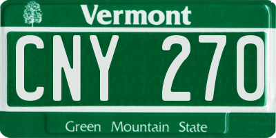 VT license plate CNY270