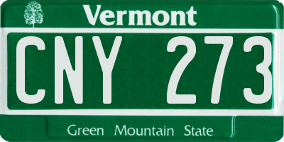 VT license plate CNY273