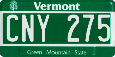 VT license plate CNY275