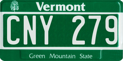 VT license plate CNY279