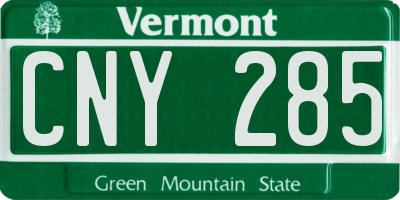 VT license plate CNY285
