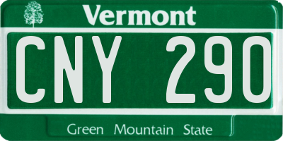 VT license plate CNY290