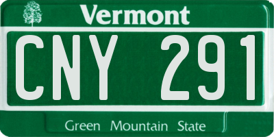 VT license plate CNY291