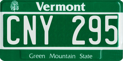 VT license plate CNY295