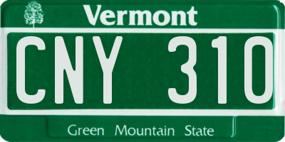 VT license plate CNY310