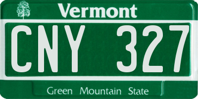 VT license plate CNY327