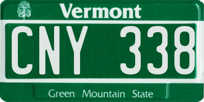 VT license plate CNY338