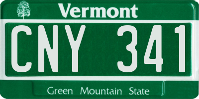 VT license plate CNY341