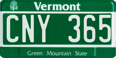 VT license plate CNY365
