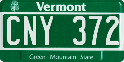 VT license plate CNY372