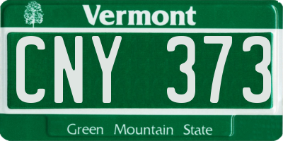 VT license plate CNY373