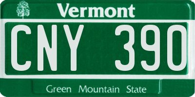 VT license plate CNY390