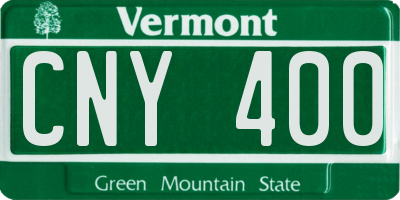 VT license plate CNY400