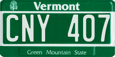 VT license plate CNY407