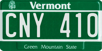 VT license plate CNY410