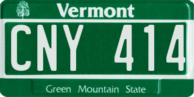 VT license plate CNY414