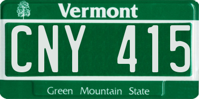 VT license plate CNY415