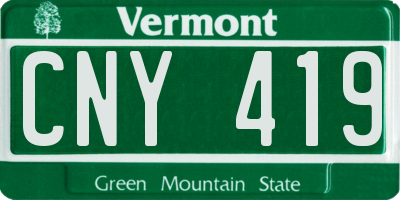VT license plate CNY419