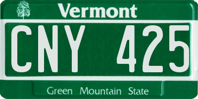 VT license plate CNY425