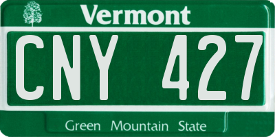 VT license plate CNY427