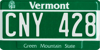 VT license plate CNY428